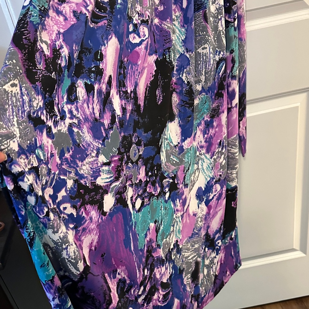 Vibrant Floral Maxi Dress in Purple and Blue - Picture 9 of 17